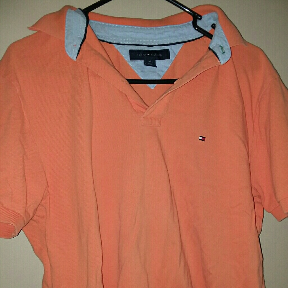 Tommy Hilfiger Medium mens Orange polo shirt